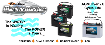 The WATER Is Waiting. The POWER Is Yours. STARTING        DUAL PURPOSE         HD DEEP CYCLE         AGM AGM Over 2X Cycle Life TM Deep Cycle  Starting  Maintenance Free